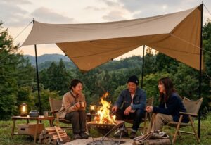 焚き火を楽しむならTC素材のテントとタープがおすすめ
