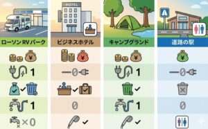 ローソンで車中泊するといくら？他施設との料金比較