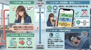 当日の朝に迅速な連絡を行うための具体的な手順