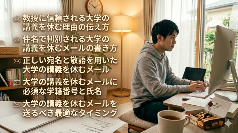 大学の講義を休むメールの基本マナーと送り方
